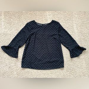 Black ruffle sleeve top